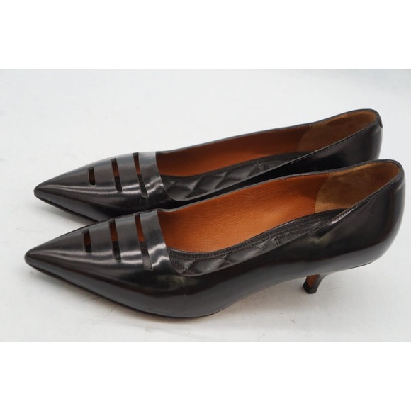 CELINE BLACK POINTY PUMP LEATHER SHOES SIZE 36 - Picture 6 of 14